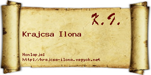 Krajcsa Ilona névjegykártya